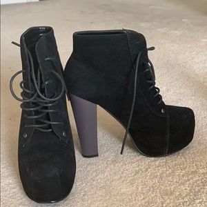Chunky black booties